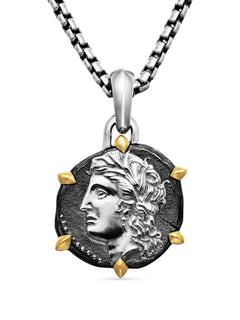 18kt yellow gold and sterling silver Virgo amulet (33mm)