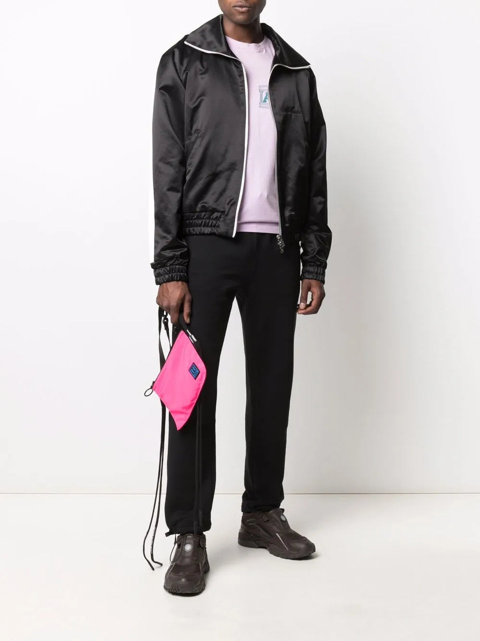 zip-up satin track jacket