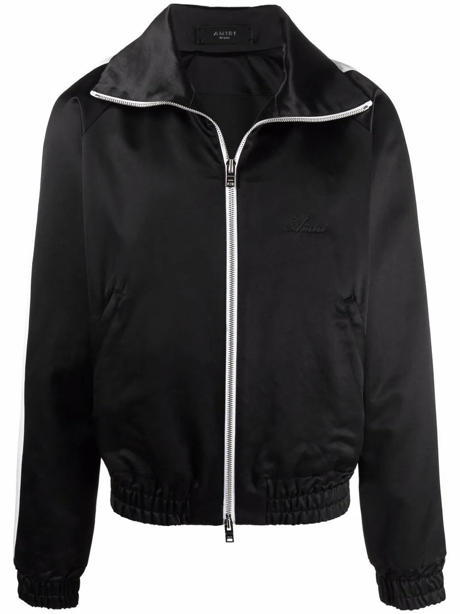 zip-up satin track jacket