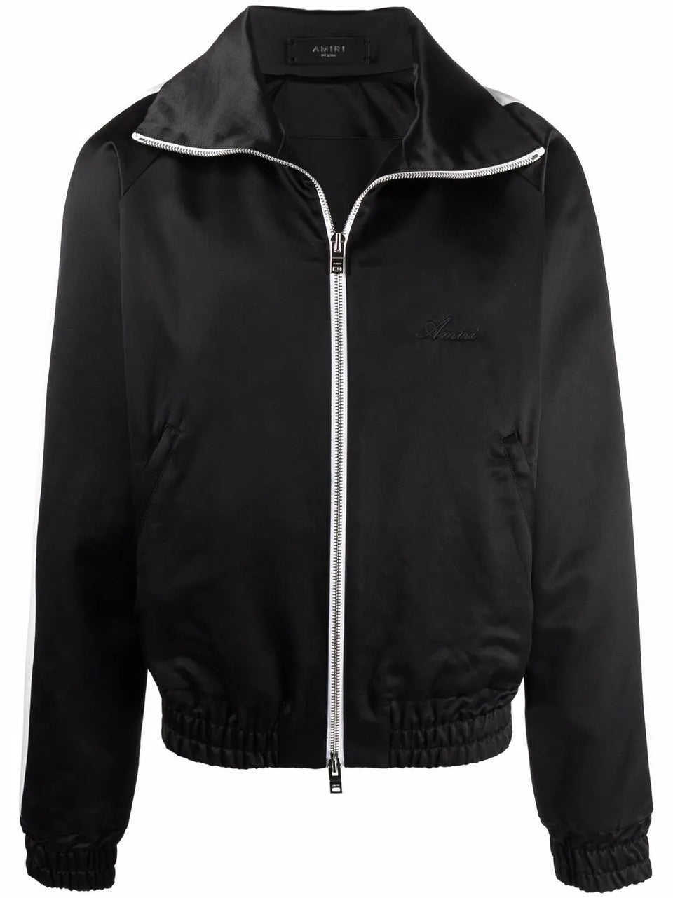 zip-up satin track jacket