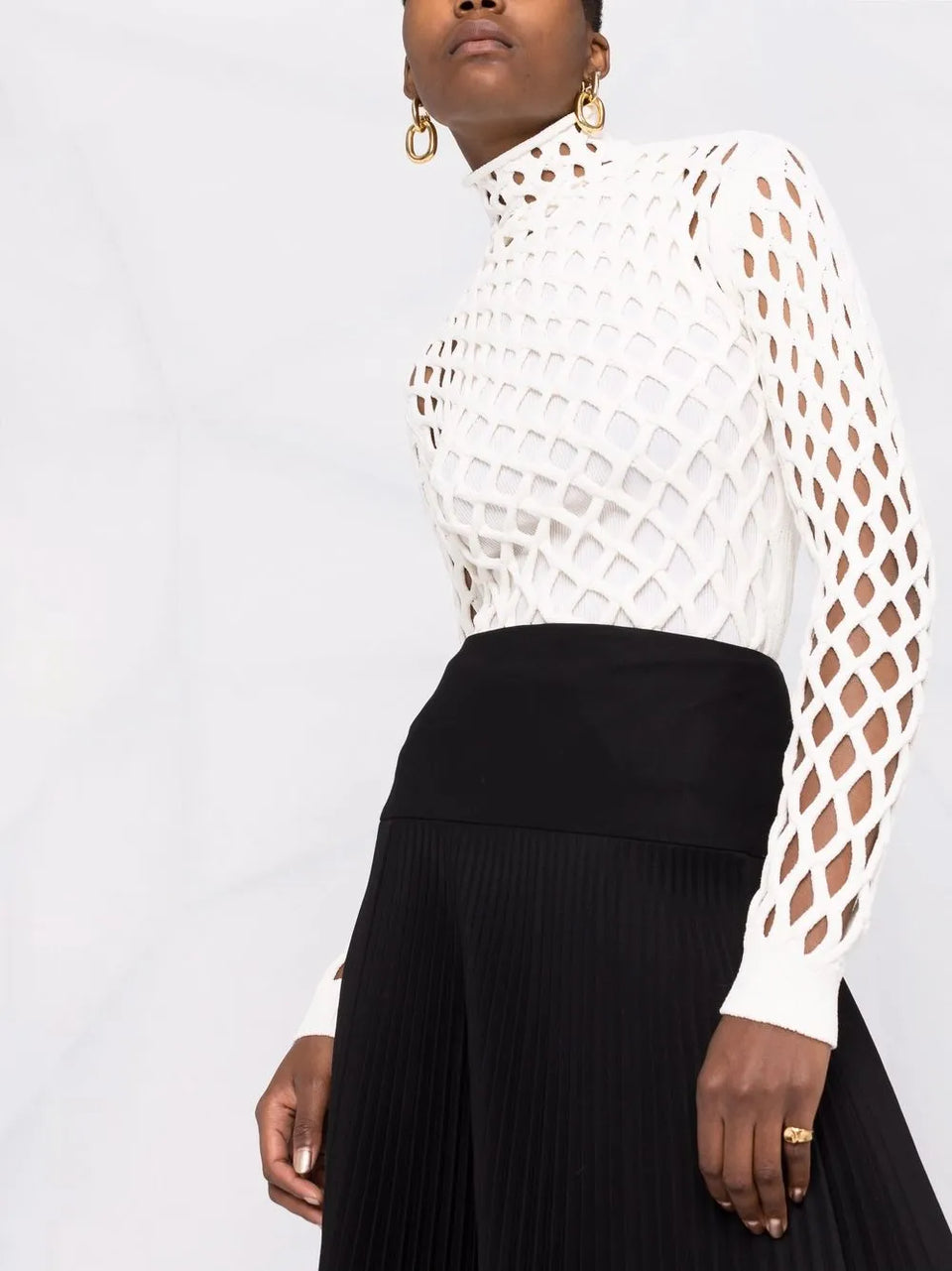 cut-out knitted jumper