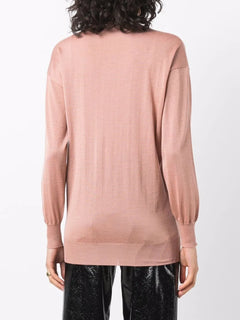 high-neck knitted long-sleeve top