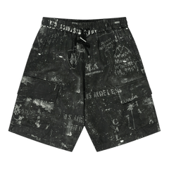 Amiri Army Stencil Cargo Shorts Black