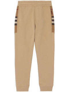 check-pattern track pants