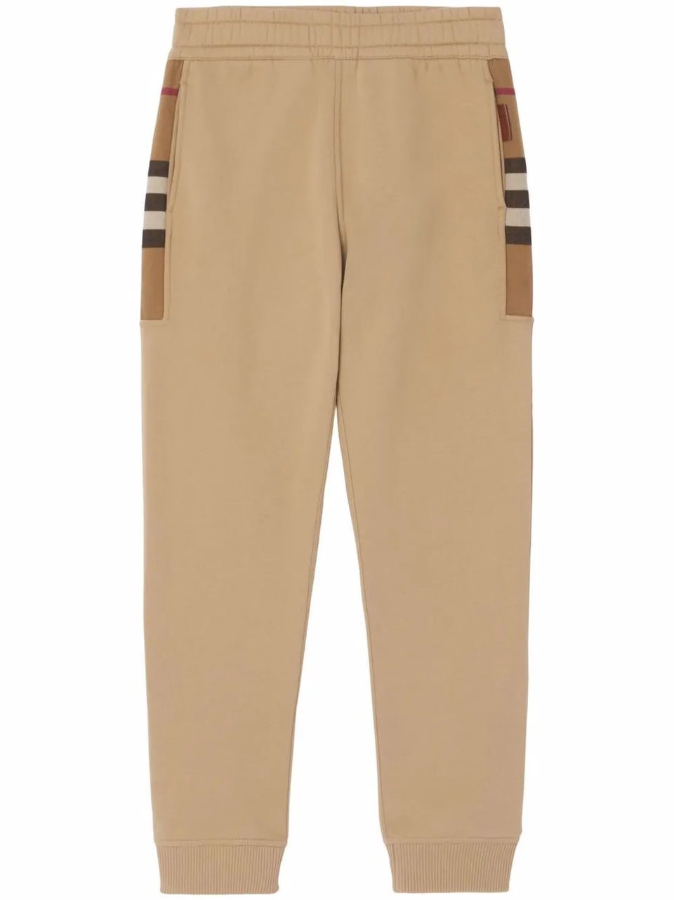 check-pattern track pants