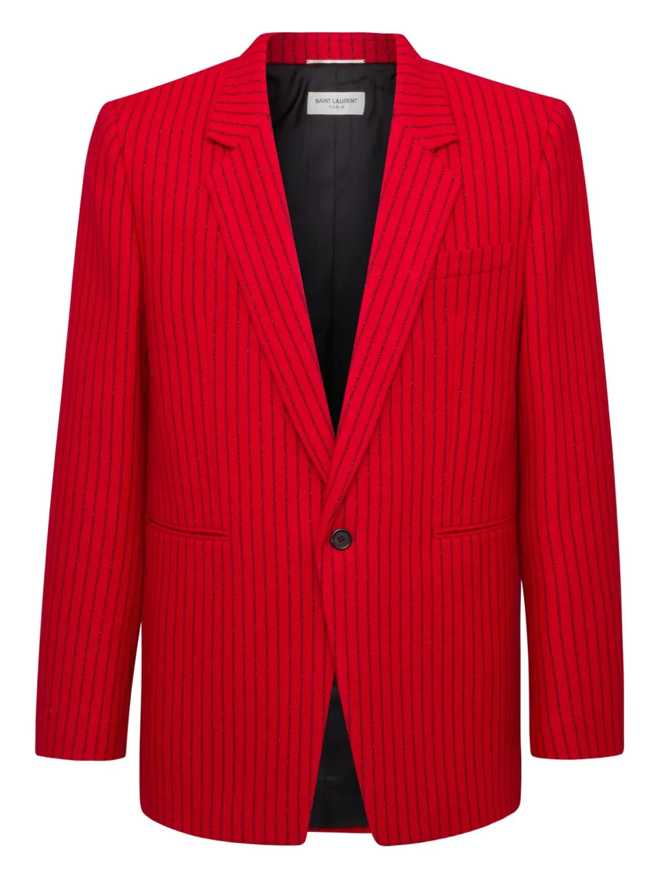 pinstripe-pattern single-breasted blazer