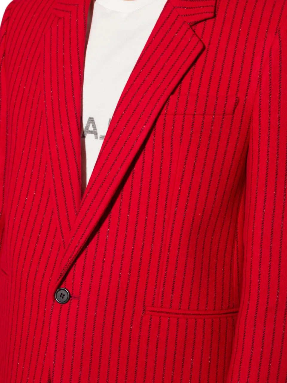 pinstripe-pattern single-breasted blazer