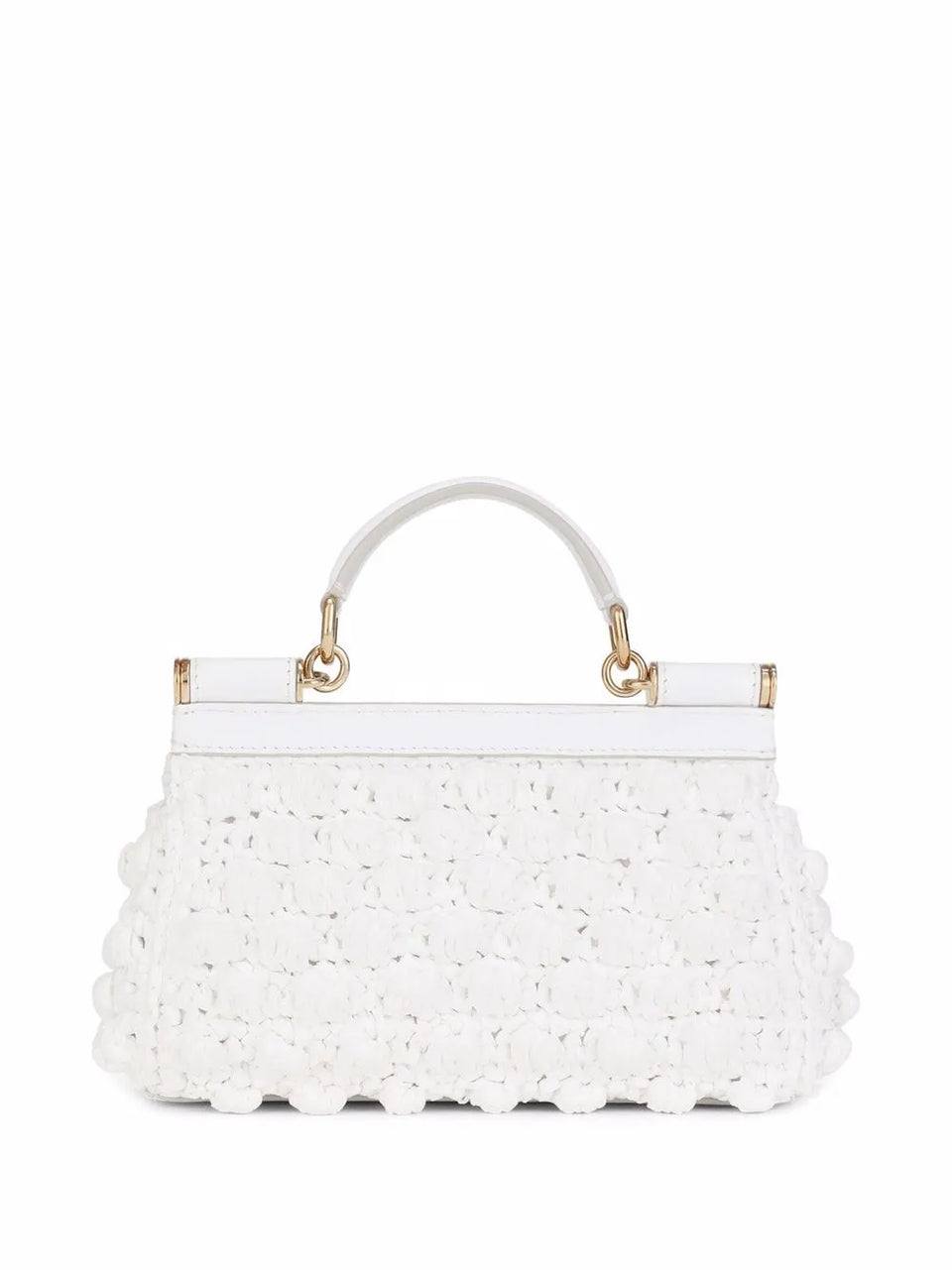 mini Sicily crochet raffia top-handle bag