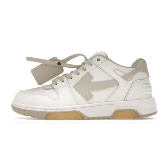 OFF-WHITE Out Of Office OOO Low Tops White Beige