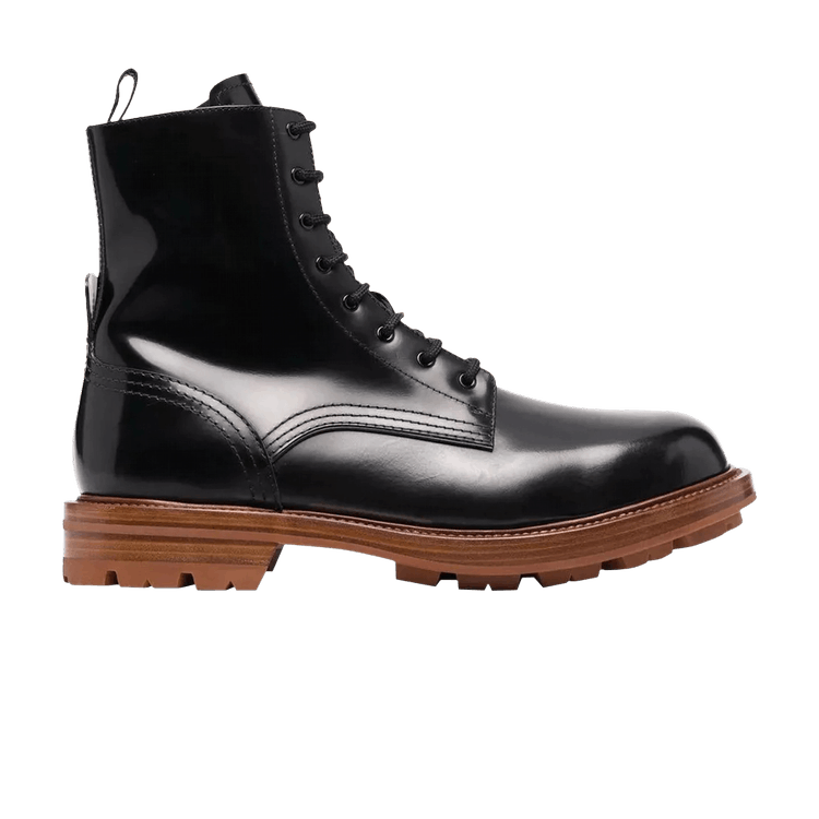 Alexander McQueen Lace-Up Ankle Boot Black Cedar Brown