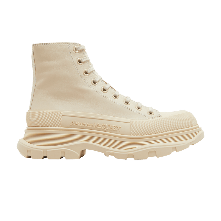 Alexander McQueen Tread Slick Boot Beige Leather