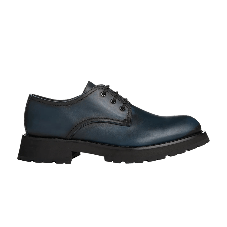 Alexander McQueen Burnished Derby Flat Anthracite