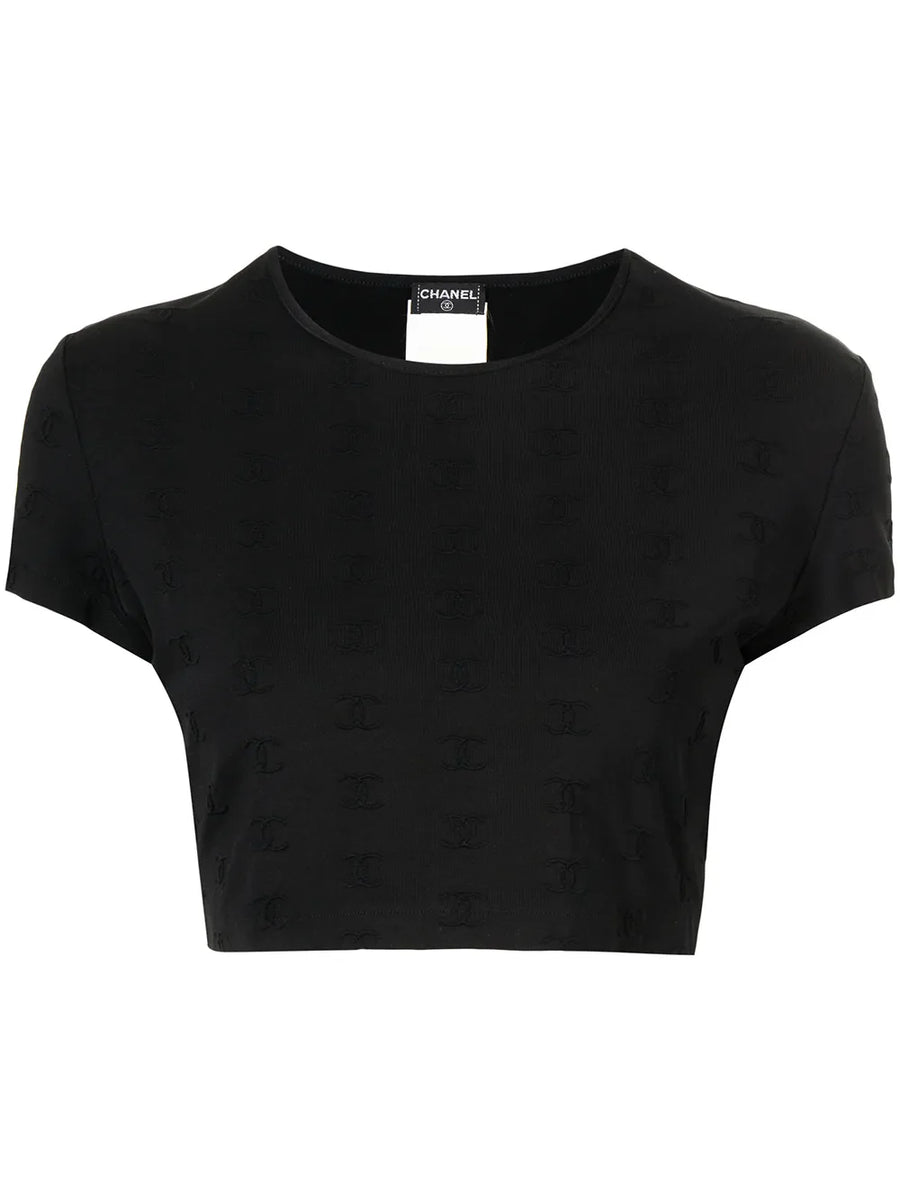 1997 CC logo-embroidered crop top