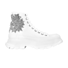 Alexander McQueen Wmns Tread Slick Boot 'Crystal Cloud Embroidery - White'