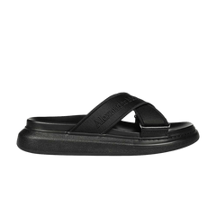 Alexander McQueen Oversized Hybrid Slide Black Silver