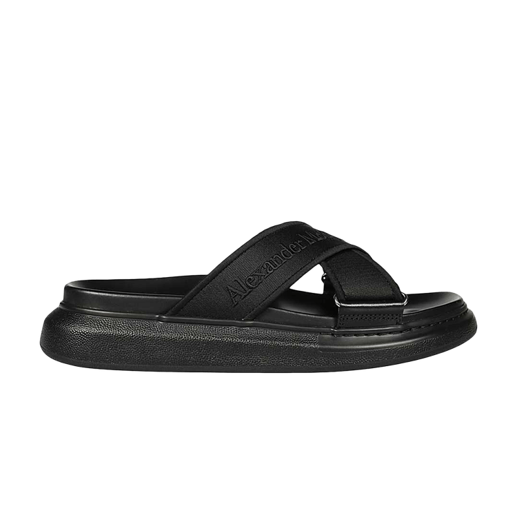 Alexander McQueen Oversized Hybrid Slide Black Silver