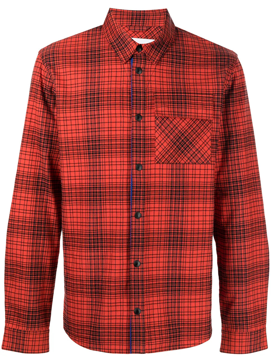 check-print long-sleeved shirt