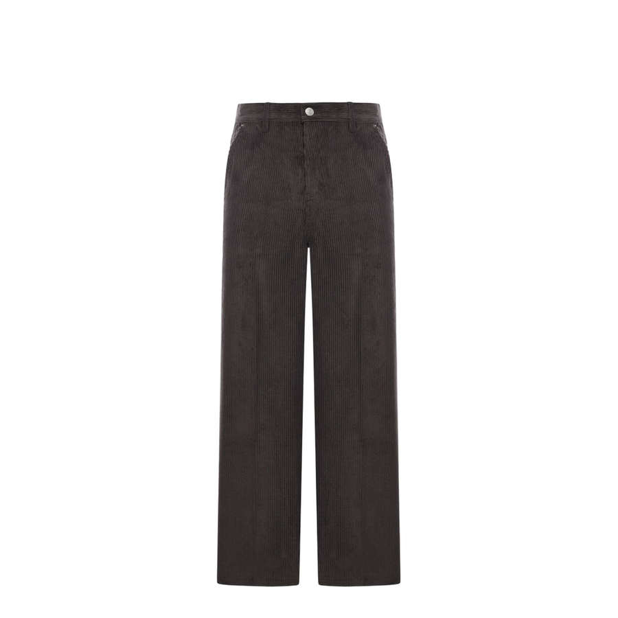 Anthracite Cotton Corduroy Large Fit Trousers