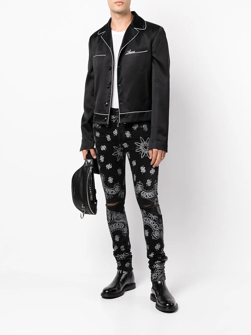 logo-print pyjama-shirt jacket