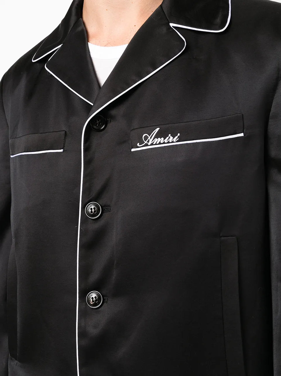 logo-print pyjama-shirt jacket