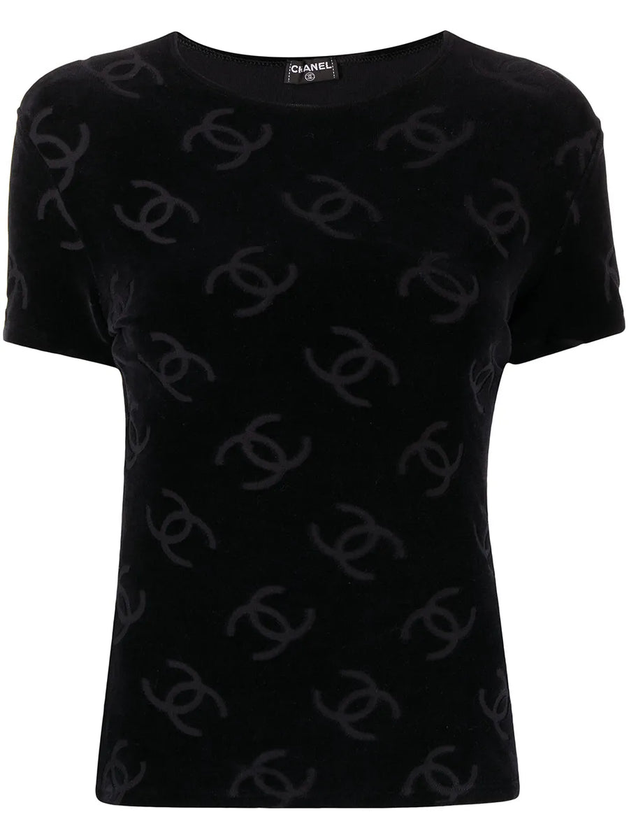 1996 CC pattern textured T-Shirt