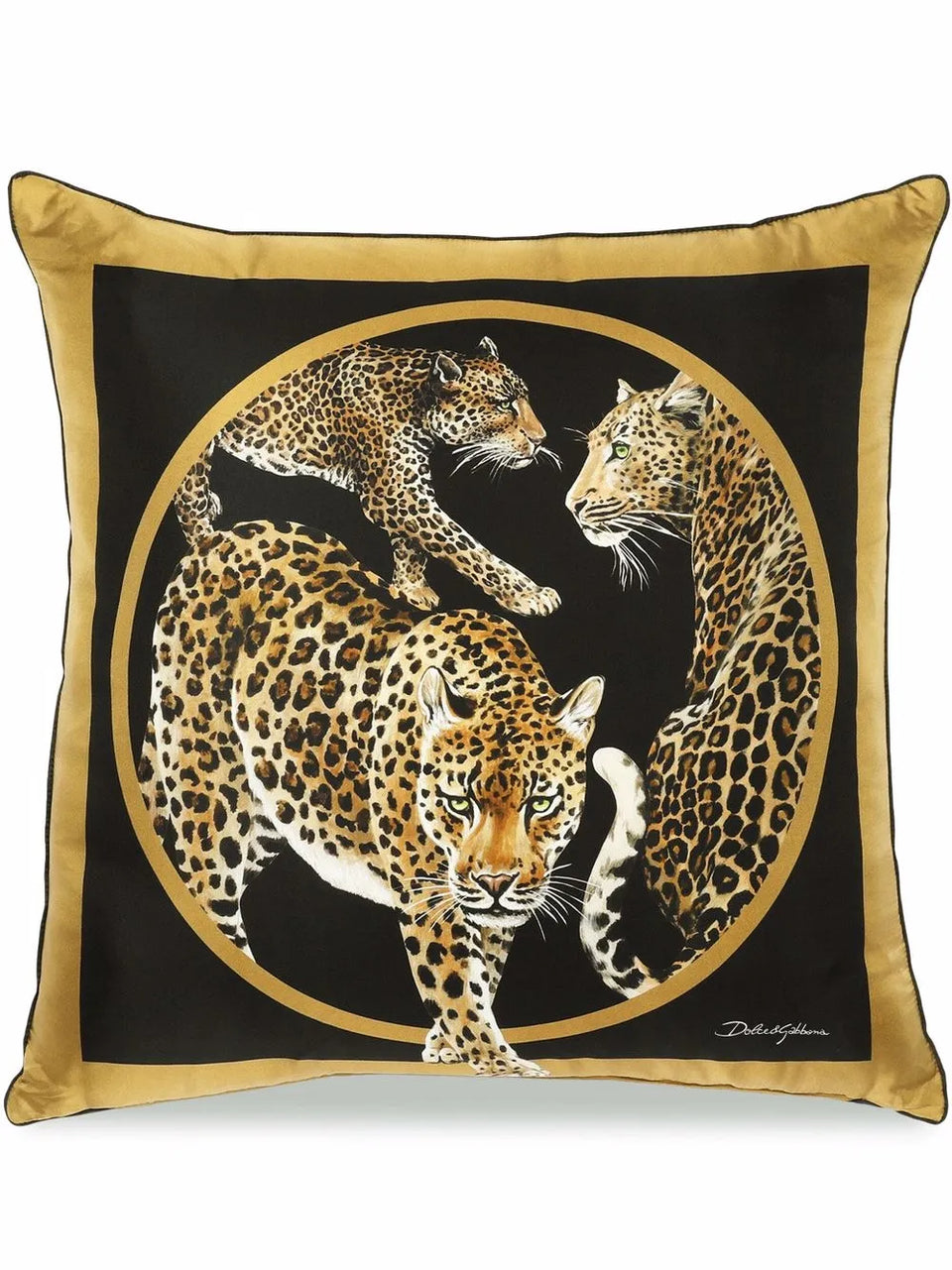 leopard-print silk cushion