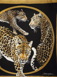 leopard-print silk cushion