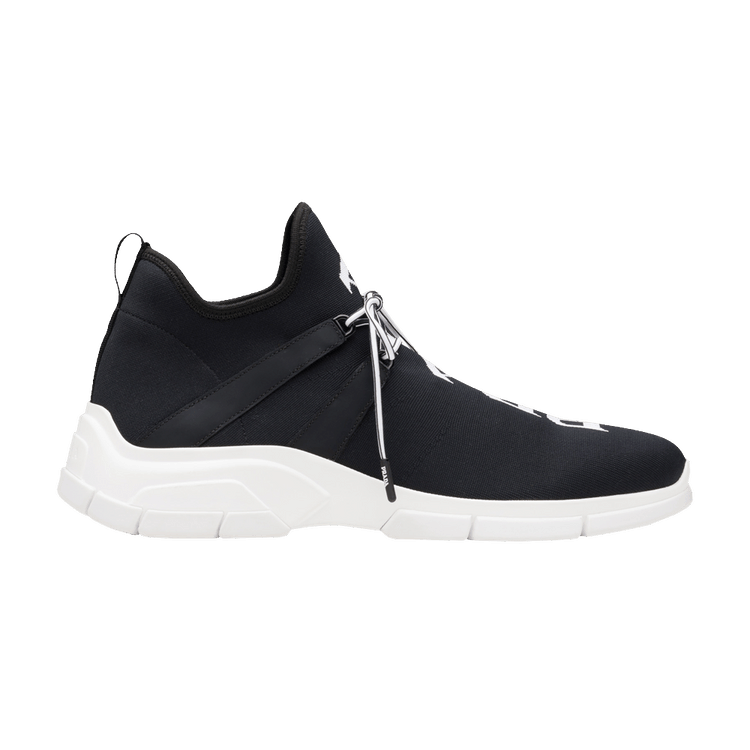 Prada Knit Fabric Sneaker Black White