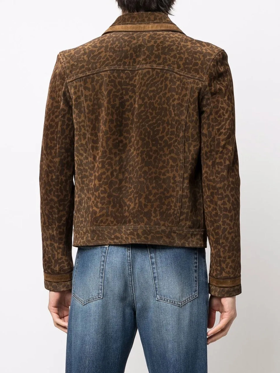 leopard-print suede jacket