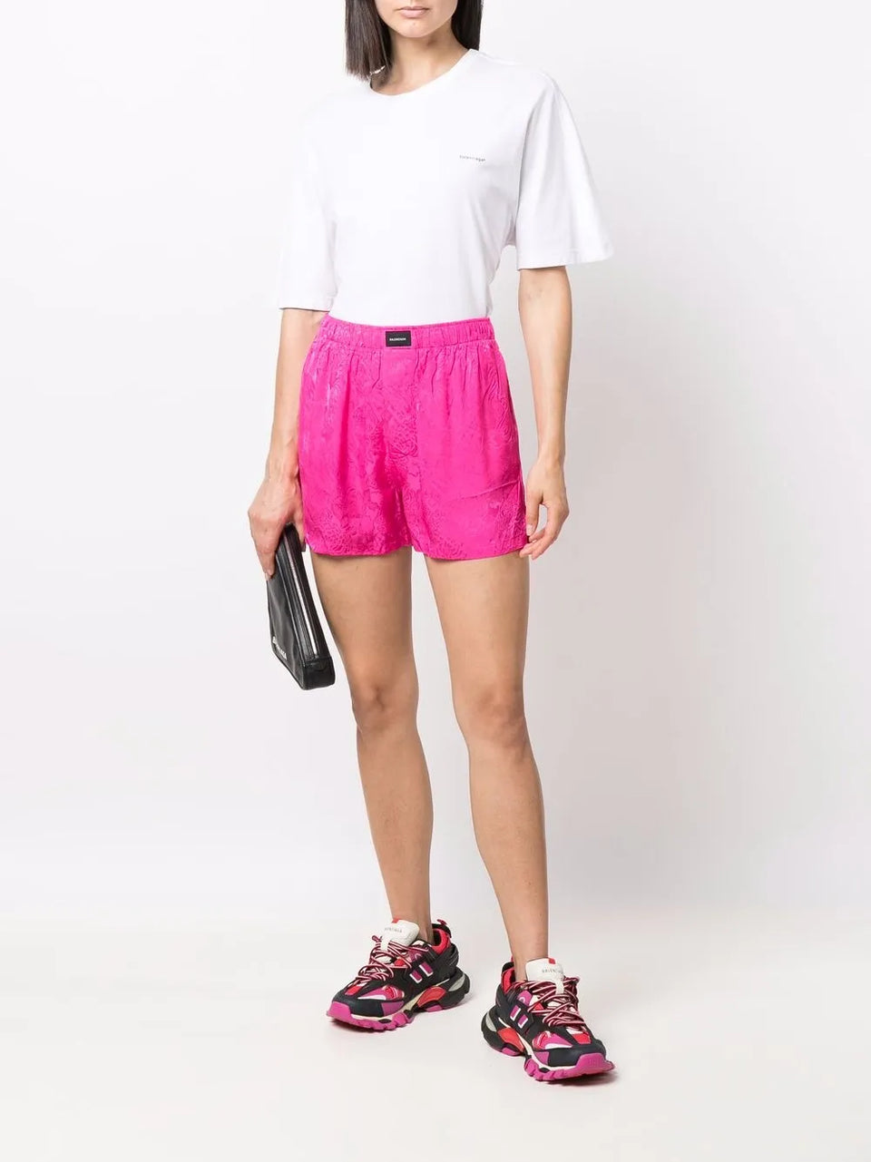 logo-patch high-waisted shorts
