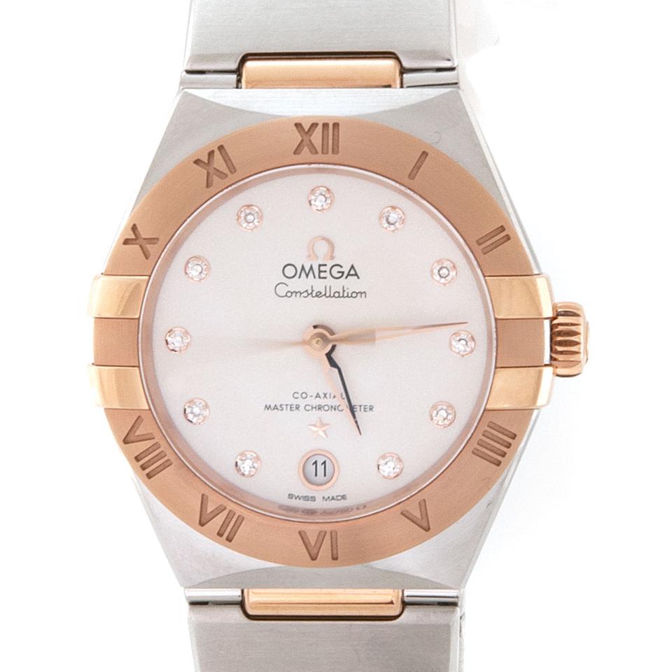 Omega Constellation Manhatten Co-Axial ø 29mm Stahl Roségold Silber Diamond B+P