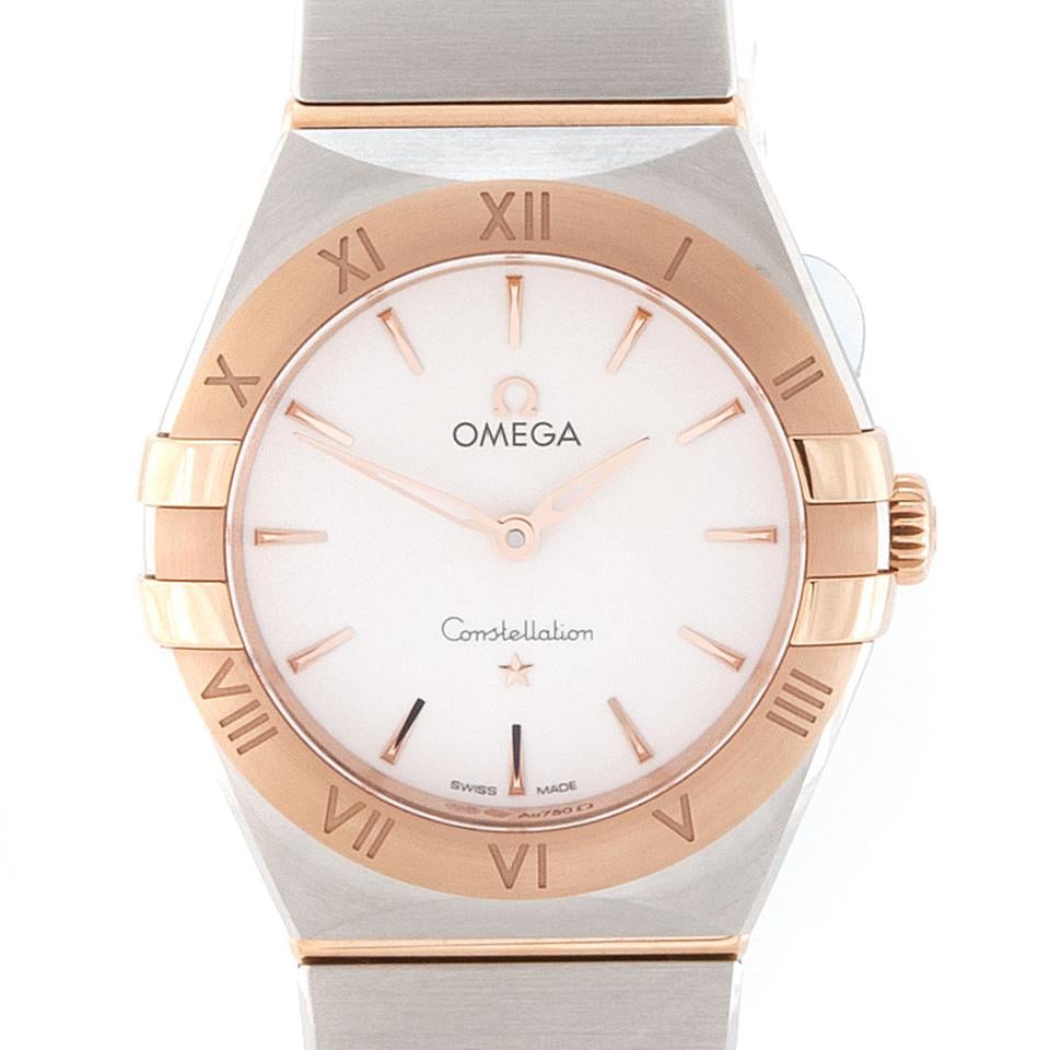 Omega Constellation Manhatten Co-Axial ø28mm Stahl - Roségold Silber Dial B+P Quarz
