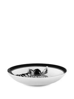 zebra-print porcelain soup plates (set of 2)