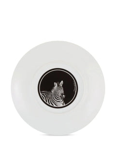 zebra-print porcelain soup plates (set of 2)