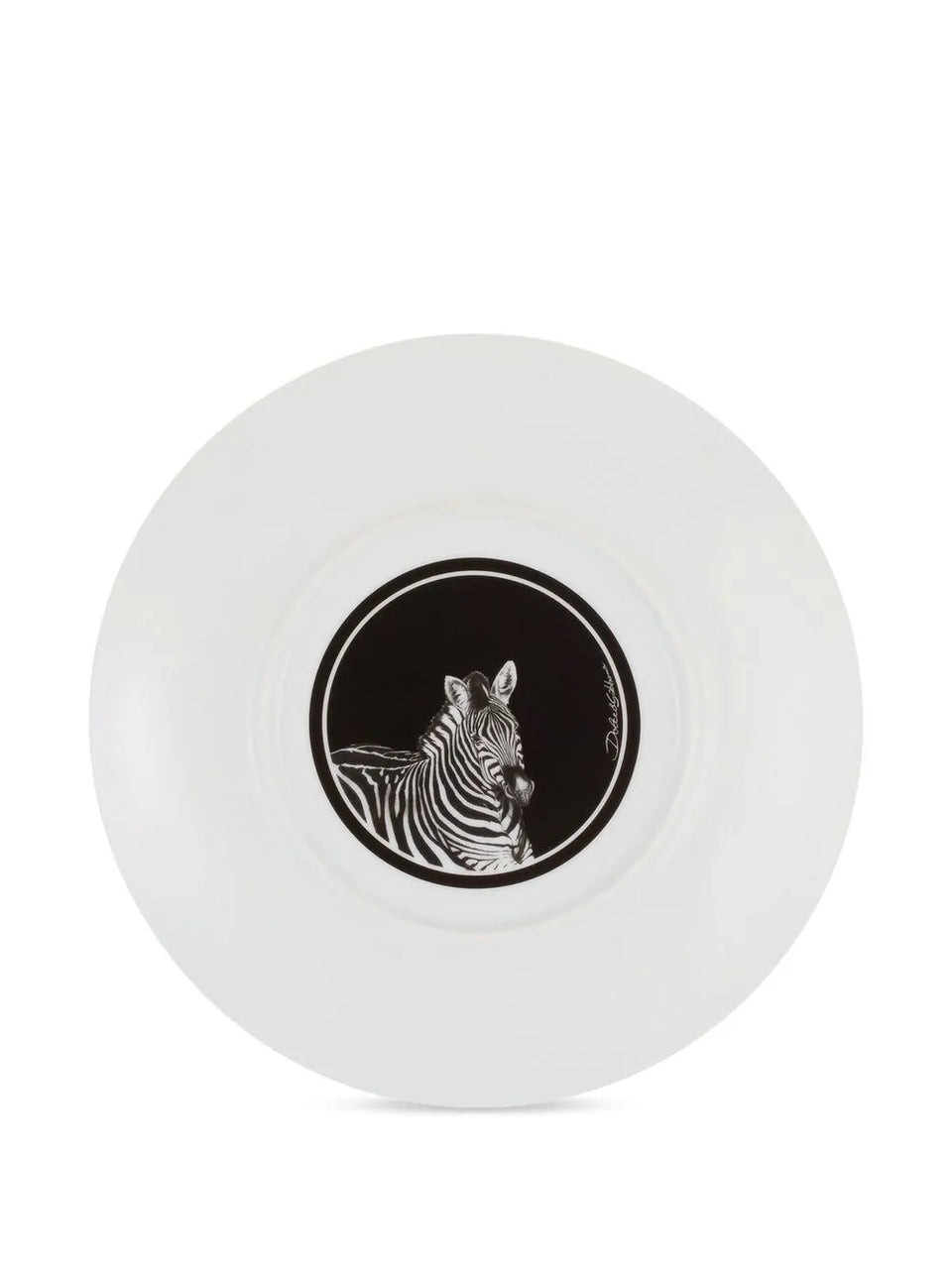zebra-print porcelain soup plates (set of 2)