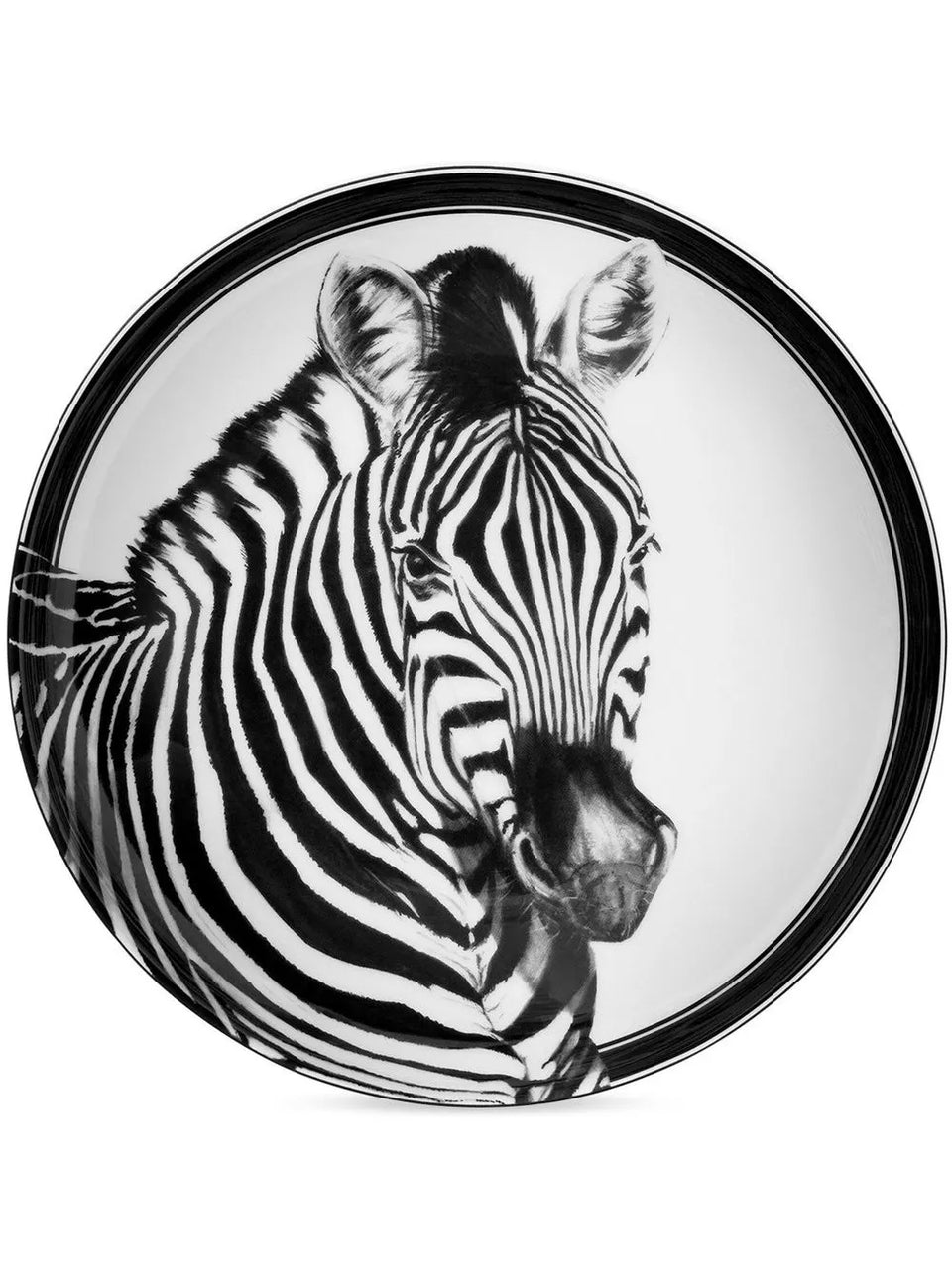 zebra-print porcelain soup plates (set of 2)