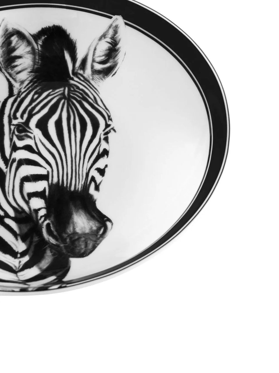 zebra-print porcelain soup plates (set of 2)