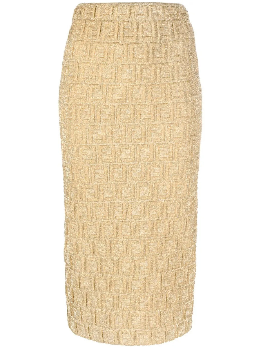 FF-motif pencil skirt