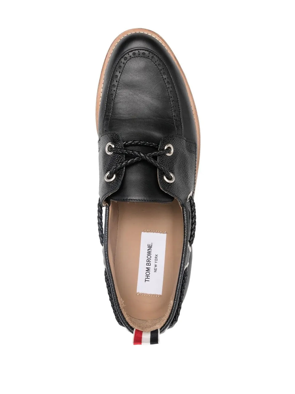 grosgrain-loop trim lace-up shoes