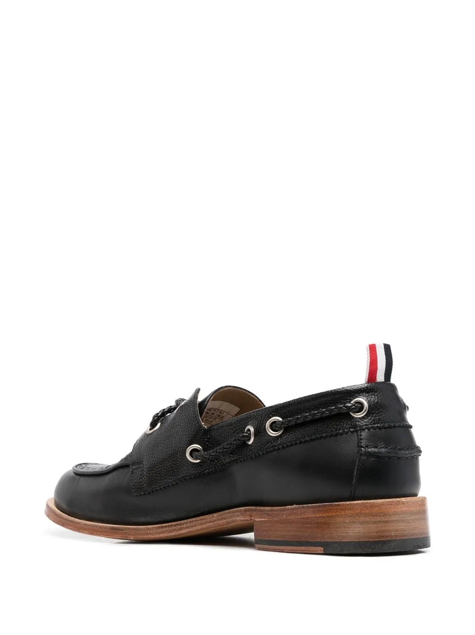 grosgrain-loop trim lace-up shoes