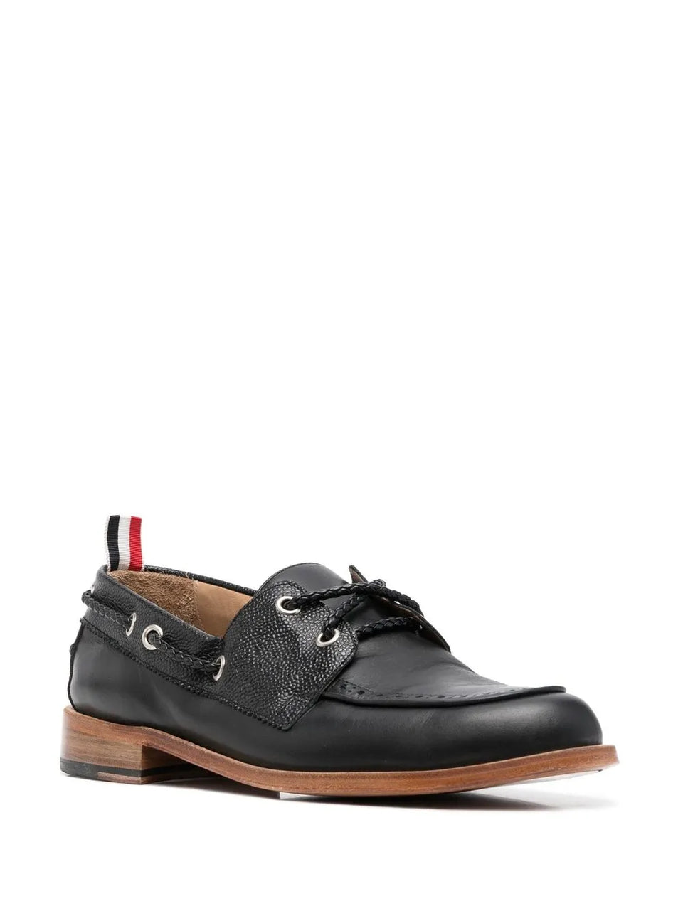 grosgrain-loop trim lace-up shoes
