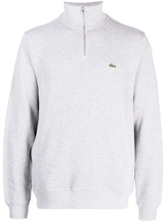 high-neck fine-ribbed sweatshirt