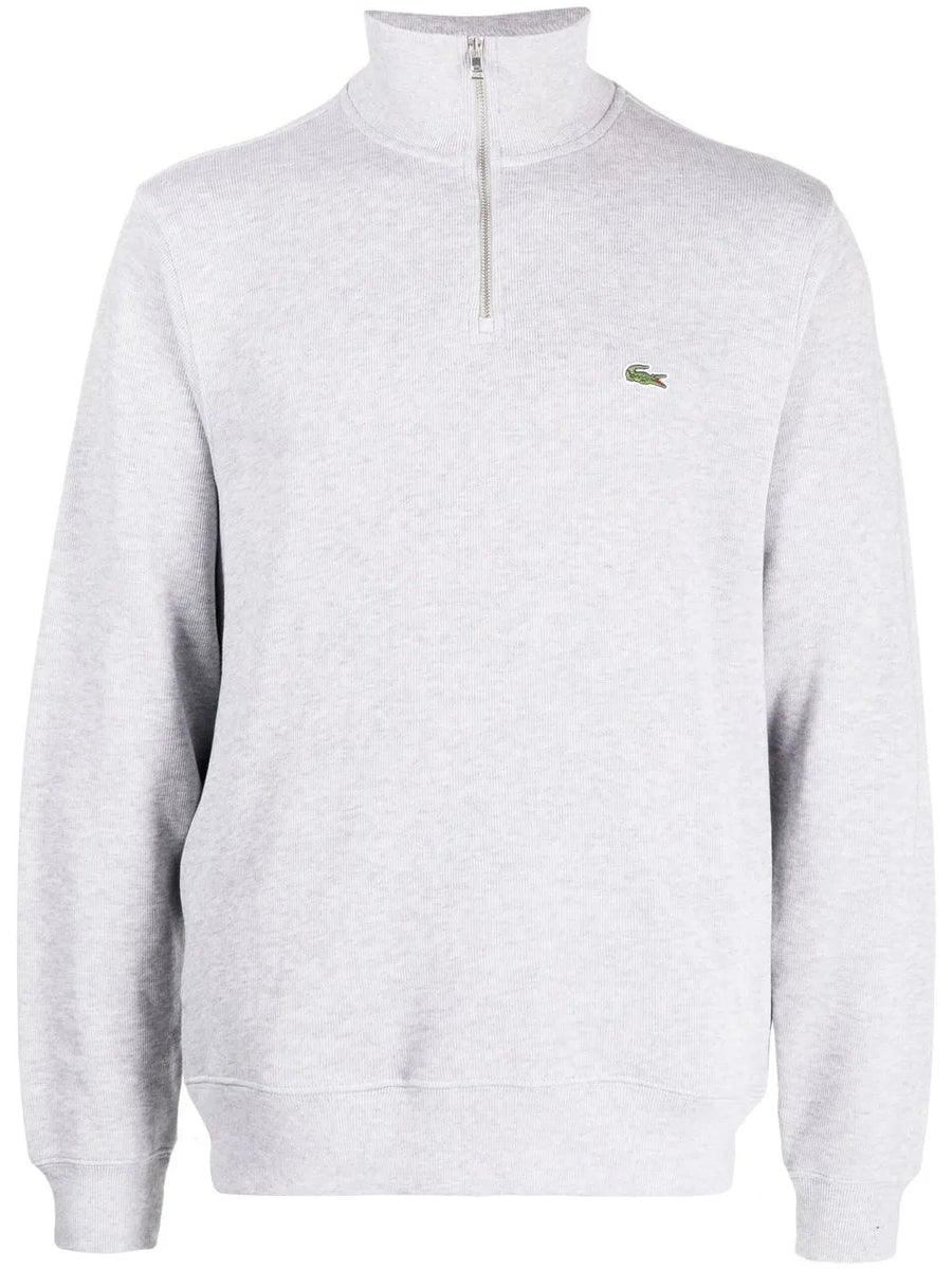 high-neck fine-ribbed sweatshirt