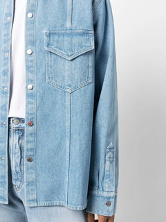 button-up denim shirt