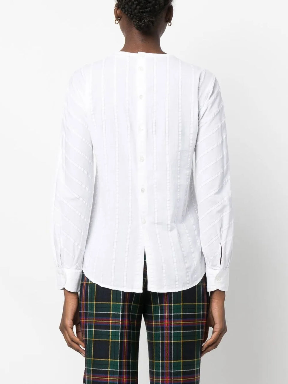 1970s pleated button-up shirt