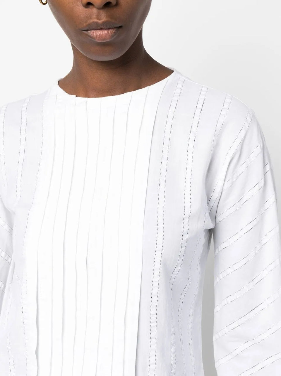 1970s pleated button-up shirt
