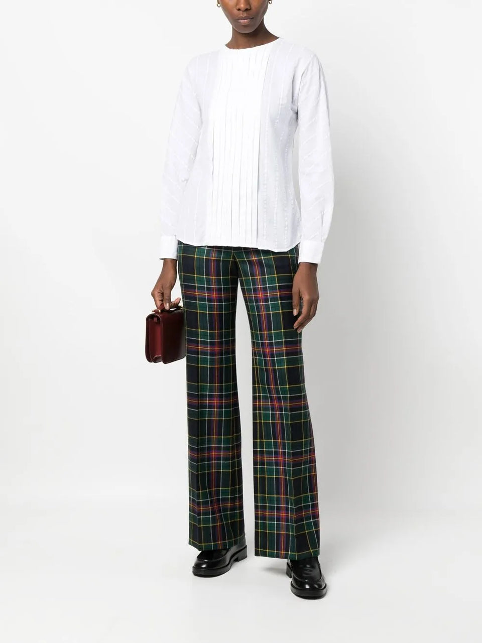 1970s pleated button-up shirt