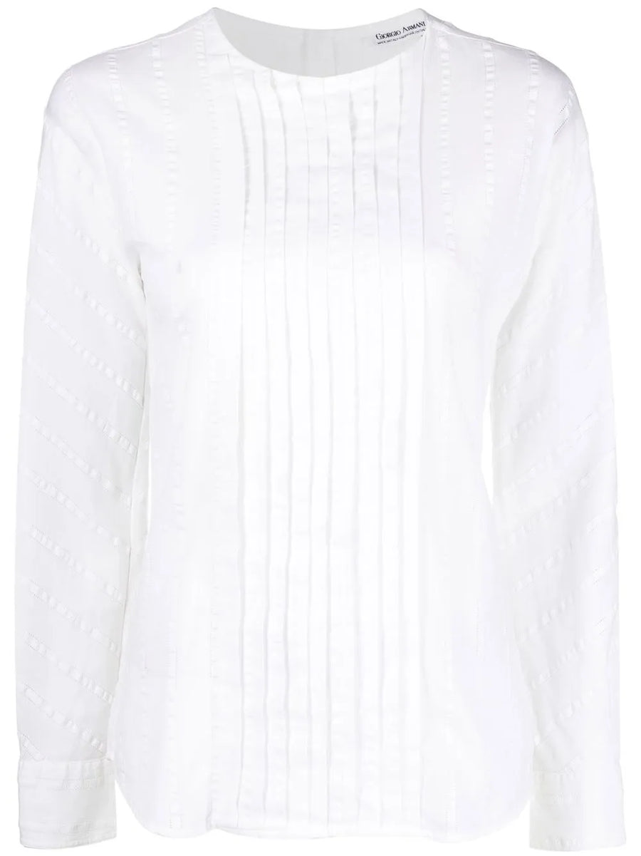 1970s pleated button-up shirt