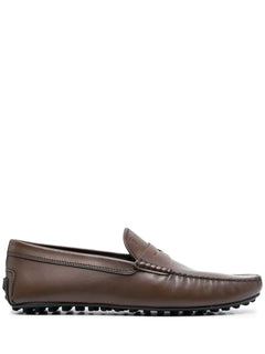 embossed-logo detail loafers