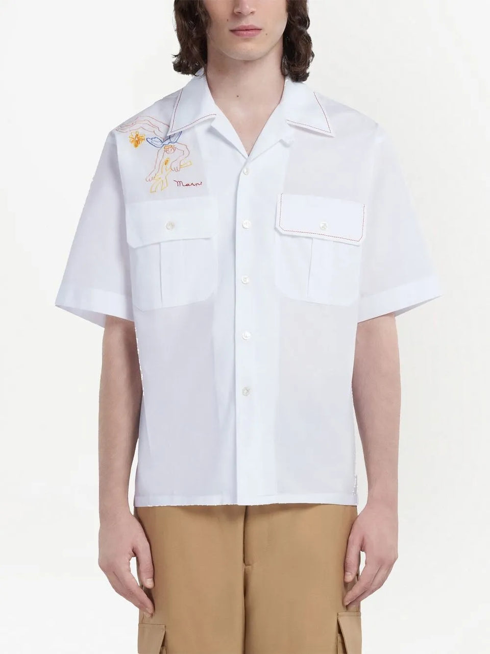 embroidered-logo short-sleeve shirt